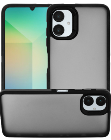 Matte Silicone Frame Shockproof Case - BLACK for Galaxy A06 (Only Ground Shipping)