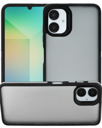Matte Silicone Frame Shockproof Case - WHITE for Galaxy A06 (Only Ground Shipping)
