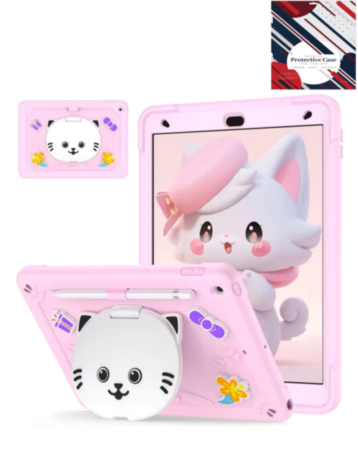 Shockproof Kickstand Case with Pen Slot - PINK for iPad Air 11 2024 (Only Ground Shipping)