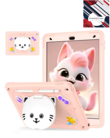 Shockproof Kickstand Case with Pen Slot - ROSE PINK for iPad Air 11 2024 (Only Ground Shipping)