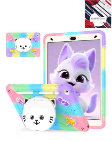 Shockproof Kickstand Case with Pen Slot - COLORFUL PURPLE for iPad Air 11 2024 (Only Ground Shipping)