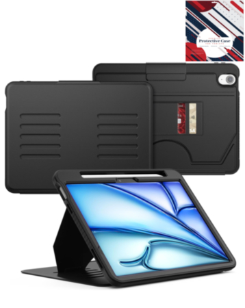 Magnetic Multi-Layers Protective Case with Pen Holder - BLACK for iPad Air 11 / 2024 / Air 4 / Air 5 / Pro 11 (1st / 2nd / 3rd / 4th) (Only Ground Shipping)