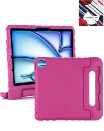 Handle Stand Shockproof Kids Case - HOT PINK for iPad Air 4 / Air 5 / Pro 11 (All Models) (Only Ground Shipping)