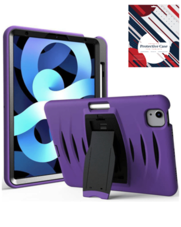 Shockproof Case with Pen Slot - PURPLE for iPad Air 11 / 2024 / Air 4 / Air 5 / Pro 11 (1st / 2nd / 3rd / 4th) (Only Ground Shipping)
