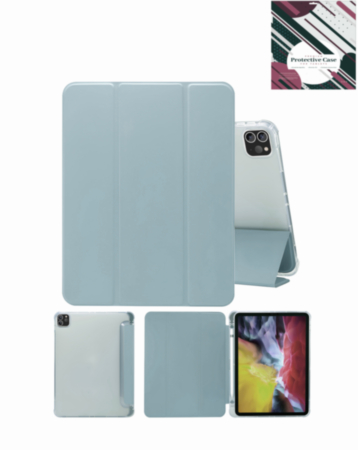 Smart PU Stand with Pen Holder - BLUE for iPad Air 13 2024 / Pro 12.9 (3rd / 4th / 5th / 6th) (Only Ground Shipping)