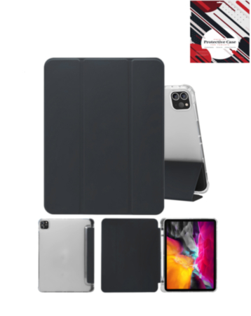 Smart PU Stand with Pen Holder - BLACK for iPad Air 13 2024 / Pro 12.9 (3rd / 4th / 5th / 6th) (Only Ground Shipping)