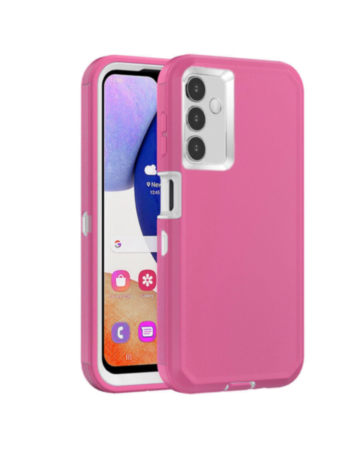 Heavy Duty Case for Galaxy A34 5G (HOT PINK & WHITE) (Only Ground Shipping)