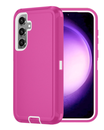 Heavy Duty Case for Galaxy A35 5G (HOT PINK & WHITE) (Only Ground Shipping)