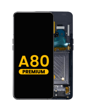 OLED Assembly with Frame for Galaxy A80 (A805 / 2019) (PHANTOM BLACK) (Premium)