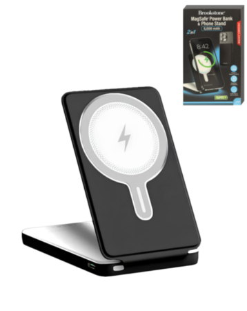 Brookstone Magsafe Power Bank & Phone Stand (BLACK & WHITE) (5000mAh) (Only Ground Shipping)