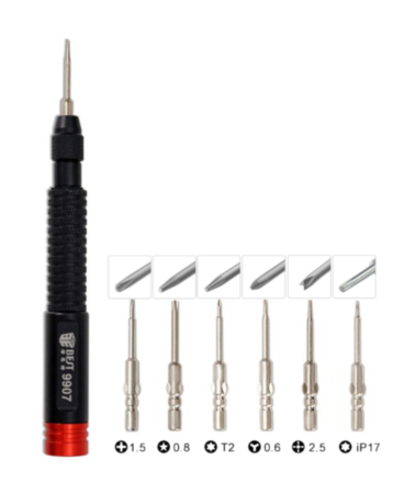 BEST 9909 Adjustable Torque Screwdriver Set (+1.5 / 0.8 / T2 / Y0.6 / +2.5 / IP17)