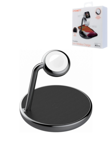 Cygnett CY3537ACOCP ChargeBase 3-in-1 Wireless Charging Stand (10W) (Only Ground Shipping)