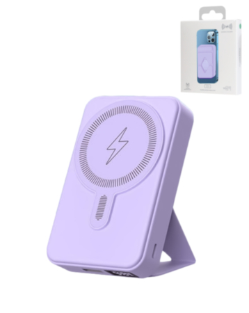 MagSafe Foldable Magnetic Power Bank (PURPLE) 15W Wireless / 20W PD Power Bank with USB-C (10000 mAh) (Only Ground Shipping)