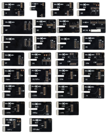 Buy the DLZ S800 or S800 Ultra tester flex cable set for iPhone 6 to 15 Pro Max, comes with 29 pieces.