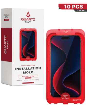 QUARTZ EasyFit Clear Tempered Glass for iPhone 17 Pro / 18 Pro (Pack of 10)