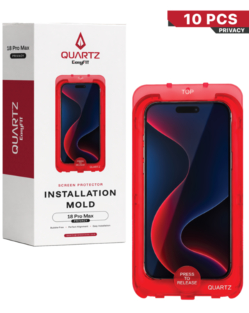 QUARTZ EasyFit Privacy Tempered Glass for 18 Pro Max (Pack of 10)