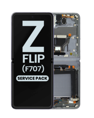 OLED Assembly with Frame for Galaxy Z Flip 5G F707 2020 (MYSTIC GRAY) (Service Pack)