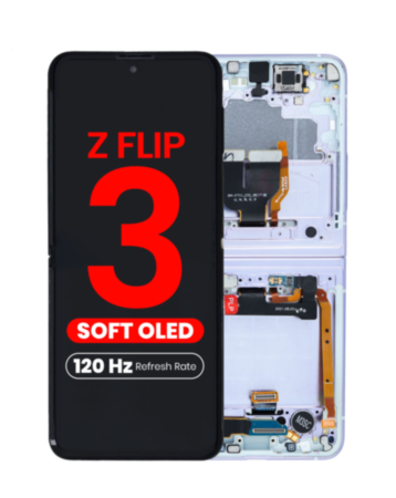 OLED Assembly with Frame for Galaxy Z Flip 3 F711 (LAVENDER) (US & International) (Aftermarket Pro OLED / 120HZ)