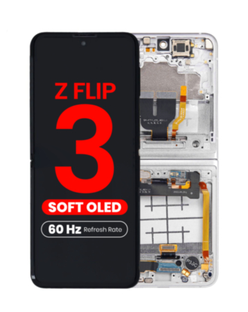 OLED Assembly with Frame for Galaxy Z Flip 3 F711 (CREAM) (US & International) (Aftermarket OLED / 60HZ)