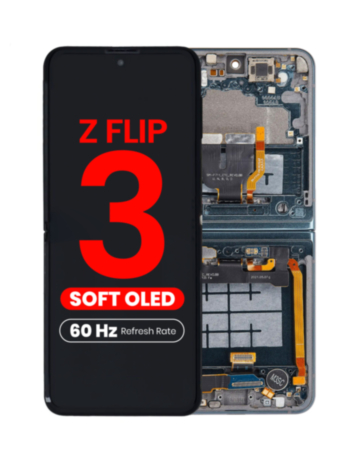 OLED Assembly with Frame for Galaxy Z Flip 3 F711 (GREEN) (US & International) (Aftermarket OLED / 60HZ)