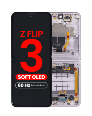 OLED Assembly with Frame for Galaxy Z Flip 3 F711 (LAVENDER) (US & International) (Aftermarket OLED / 60HZ)