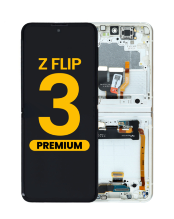 OLED Assembly with Frame for Galaxy Z Flip 3 F711 (CREAM) (US & International) (Premium)