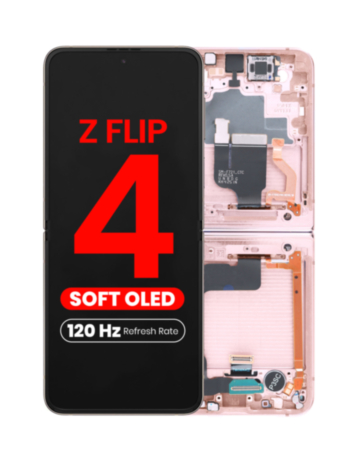 OLED Assembly with Frame for Galaxy Z Flip 4 F721 (PINK GOLD) (US & International) (Aftermarket Pro OLED / 120HZ)