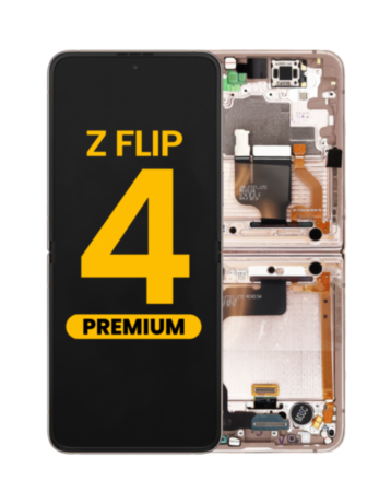 OLED Assembly with Frame for Galaxy Z Flip 4 F721 (GOLD) (US and International) (Premium)