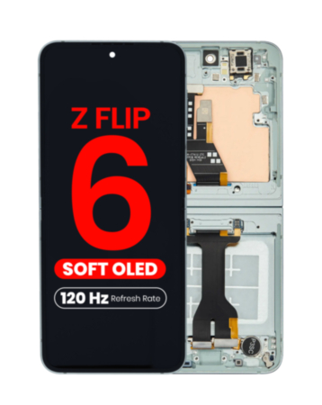 OLED Assembly with Frame for Galaxy Z Flip 6 F741 (MINT) (US & International) (Aftermarket Pro OLED / 120HZ)