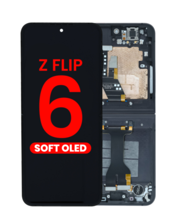 OLED Assembly with Frame for Galaxy Z Flip 6 F741 (BLACK) (US & International) (Aftermarket OLED)