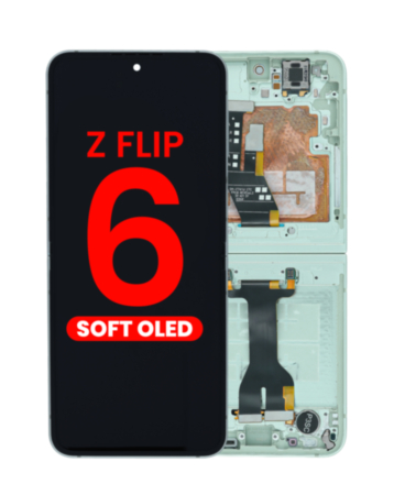 OLED Assembly with Frame for Galaxy Z Flip 6 F741 (MINT) (US & International) (Aftermarket OLED)