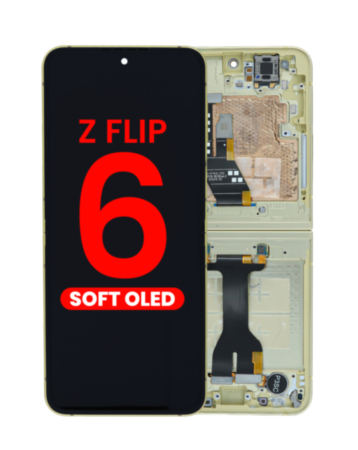 OLED Assembly with Frame for Galaxy Z Flip 6 F741 (YELLOW) (US & International) (Aftermarket OLED)
