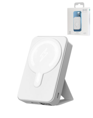 MagSafe Foldable Magnetic Power Bank (WHITE) 15W Wireless / 20W PD Power Bank with USB-C (10000 mAh) (Only Ground Shipping)