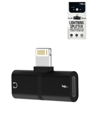 Mini USB-L to USB-L Splitter (BLACK) (Only Ground Shipping)