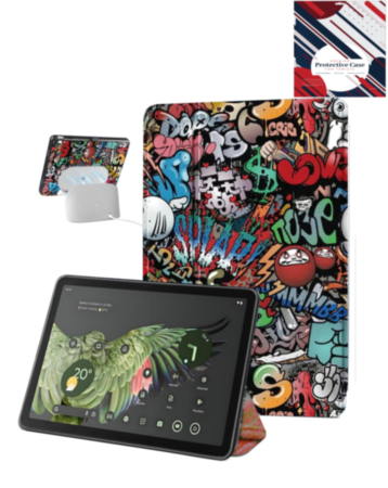 Old Style Notebook Design Case for Google Pixel Tablet 11'' (2024) - GRAFFITI (Only Ground Shipping)
