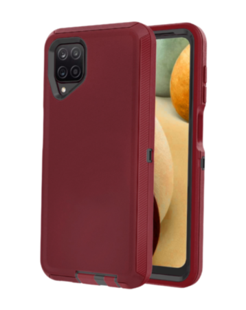 Heavy Duty Case for Galaxy A12 (MAROON & BLACK) (Only Ground Shipping)