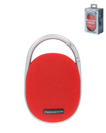 Splash HOOK - Portable Speaker with Clip - RED (Only Ground Shipping)