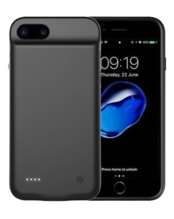 Slim Protective Charging Case (4000 mAh) for iPhone 8P/7P/6SP/6P (BLACK) (Only Ground Shipping)