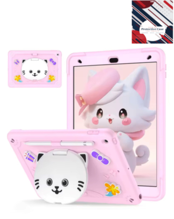 Shockproof Kickstand Case with Pen Slot - PINK for iPad 10.2" (7th / 8th / 9th) (Only Ground Shipping)