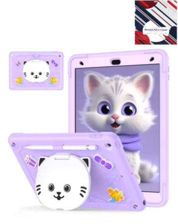 Shockproof Kickstand Case with Pen Slot - PURPLE for iPad 10.2" (7th / 8th / 9th) (Only Ground Shipping)