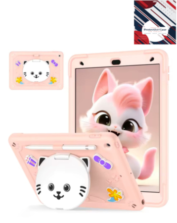 Shockproof Kickstand Case with Pen Slot - ROSE PINK for iPad 10.2" (7th / 8th / 9th) (Only Ground Shipping)