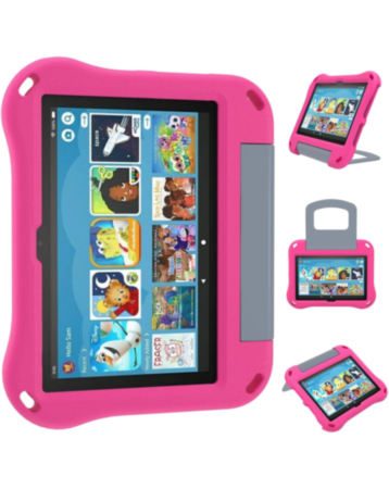 Lightweit Shockproof EVA Case with Handle Stand - HOT PINK for Kindle Fire HD10 (2023) (Only Ground Shipping)