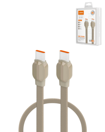LDNIO PD LC211C USSB C-C Fast Charging Data Cable (3ft) (65W) (TITANIUM GOLD) (Only Ground Shipping)