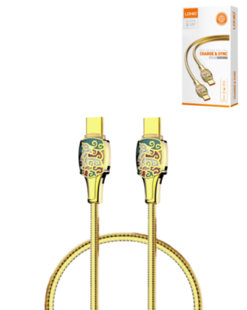 LDNIO LC881C PD 3.1 USB C-C Fast Charging Cable (GOLD) (3ft) (65W) (Only Ground Shipping)