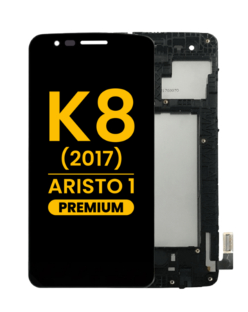 LCD Assembly with Frame for LG K8 (M200 / 2017) / Aristo 1 (MS210) (BLACK) (Premium)