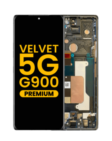 OLED Assembly with Frame for LG Velvet 5G G900 (Not Compatible With Verizon UW Model) (BLACK) (Premium)