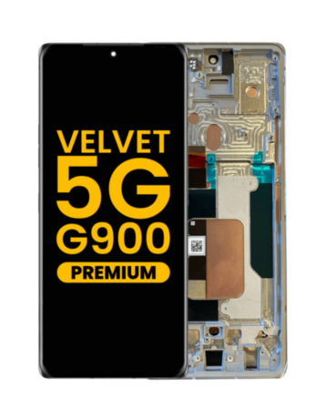 OLED Assembly with Frame for LG Velvet 5G G900 (Not Compatible With Verizon UW Model) (SILVER) (Premium)