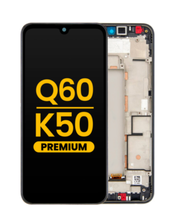 LCD Assembly with Frame for LG K50 (X520) / Q60 (X525 / 2019) (BLACK) (Premium)