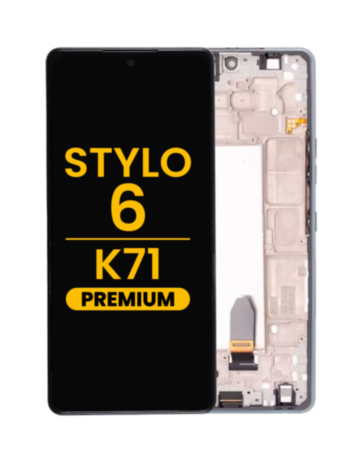 LCD Assembly with Frame for LG Stylo 6 / K71 (Q730) (SILVER) (Premium)