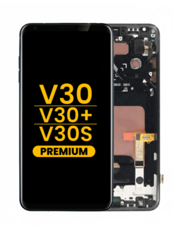 OLED Assembly with Frame for LG V30 / V30+ / V30S ThinQ (BLACK) (Premium)